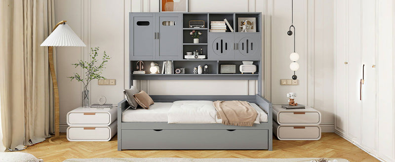 Daybed With All-In-One Cabinet And Shelf by HouseOfZazla