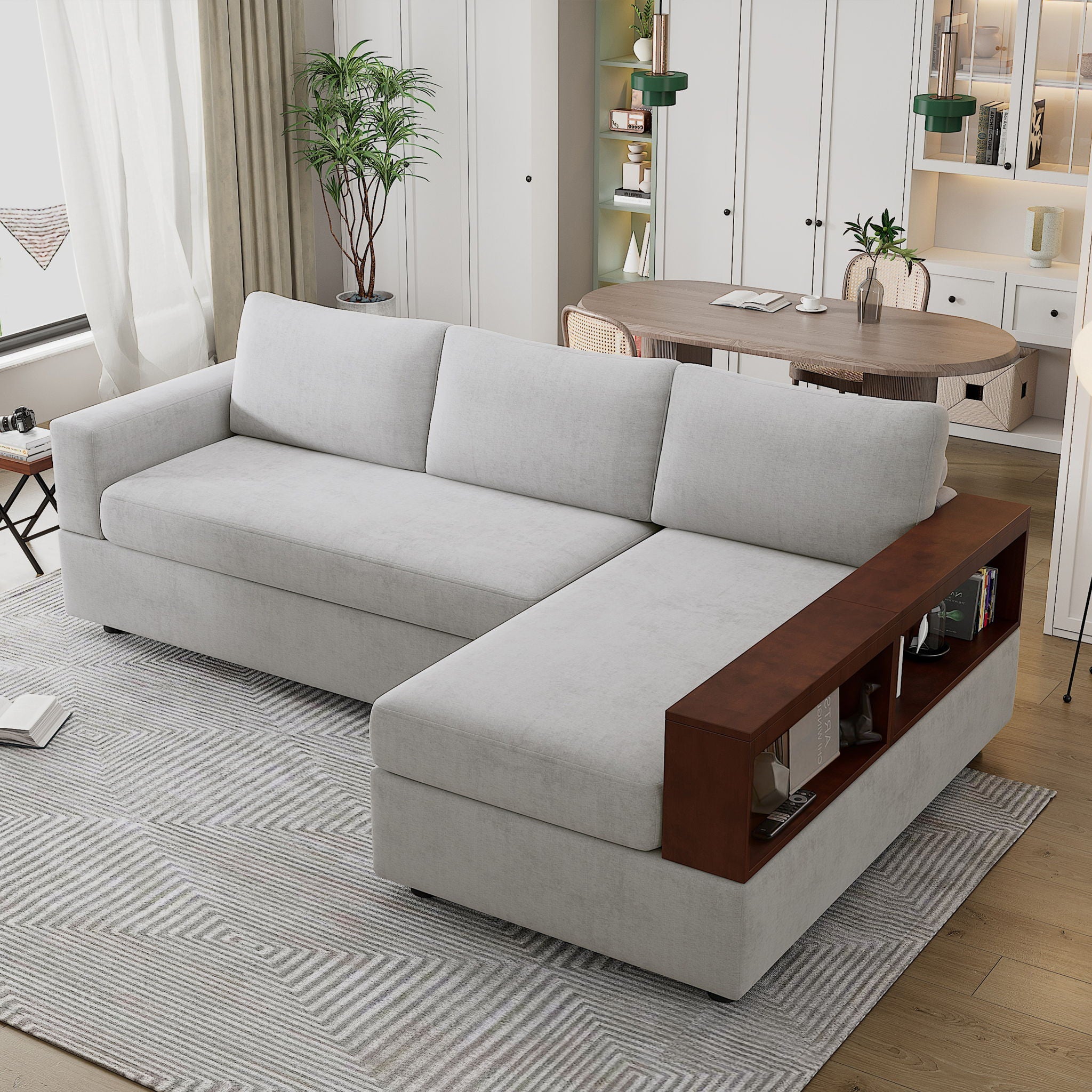 Sectional Sofa Upholstered Sofa Couch With Reversible Armrests For Living Room by HouseOfZazla