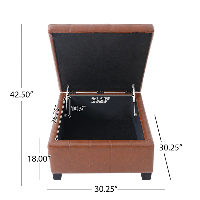 Square Tufted Indoor Ottoman With Lift-Top Storage by HouseOfZazla