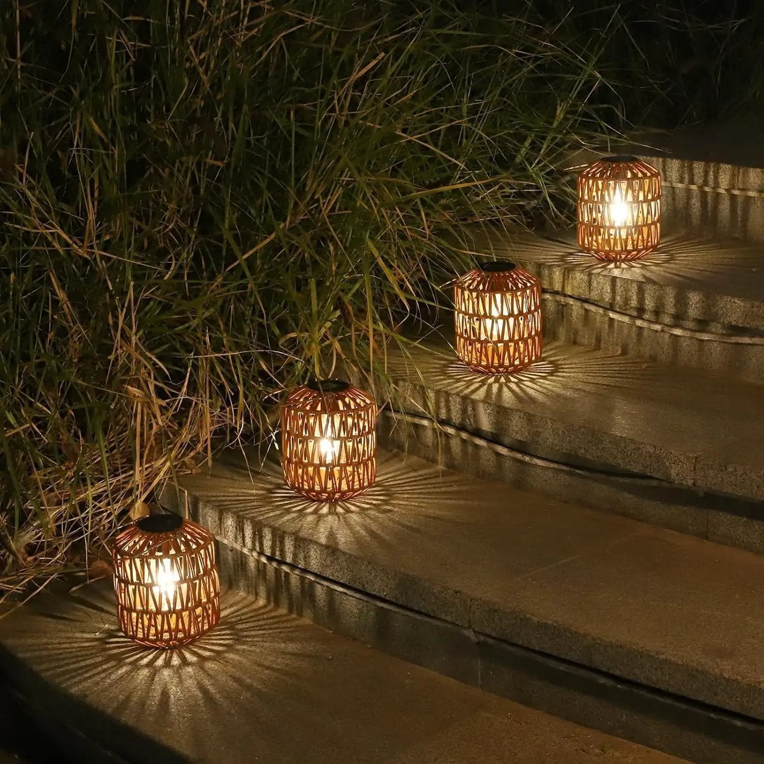 2 Pack Solar Lanterns Outdoor Waterproof by HouseOfZazla