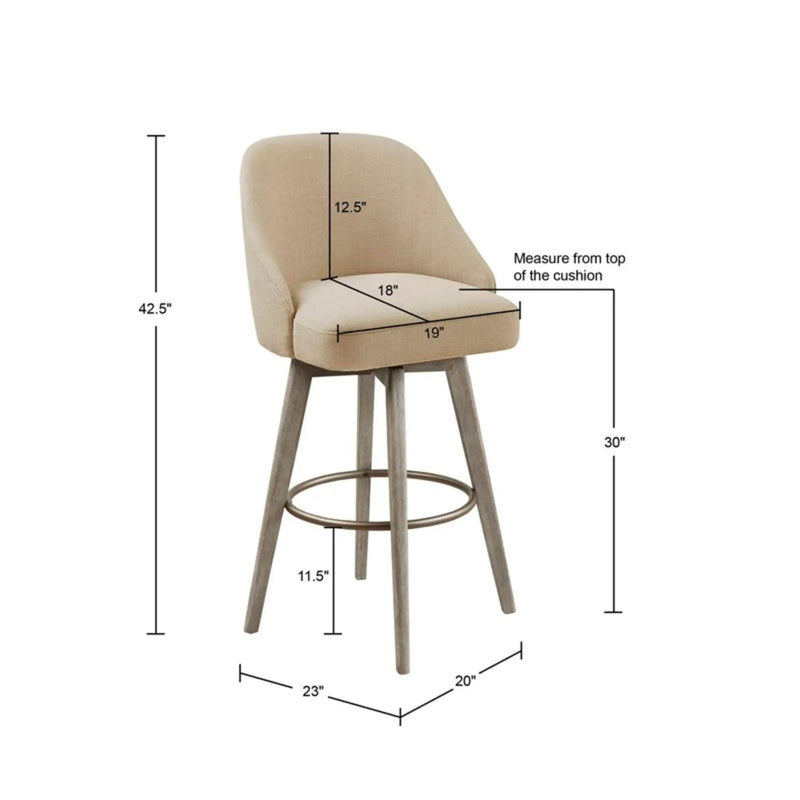 Bar Stool With Swivel Seat - Sand by HouseOfZazla