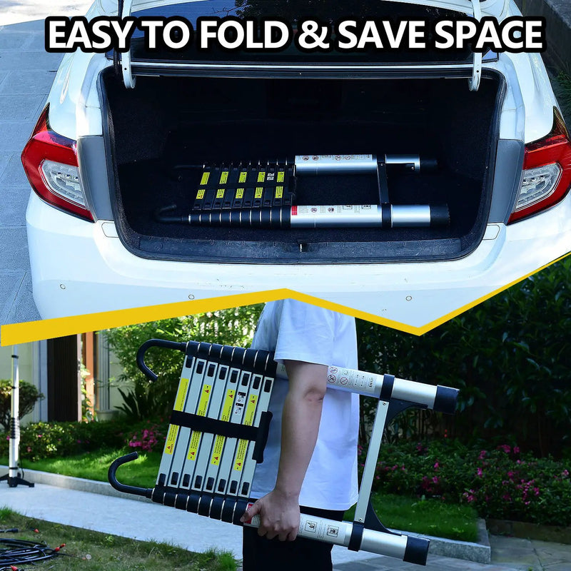 8.5FT Telescopic Ladder - Aluminum Alloy Multi-Purpose Ladder by HouseOfZazla