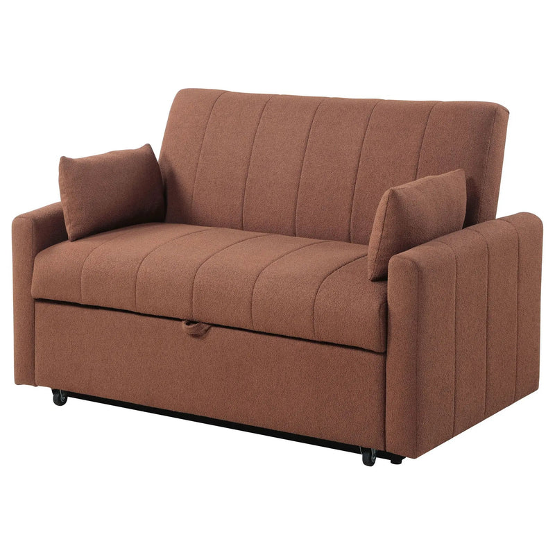 Portland Boucle Upholstered Sleeper Sofa Bed Copper by Unique Piece Furniture
