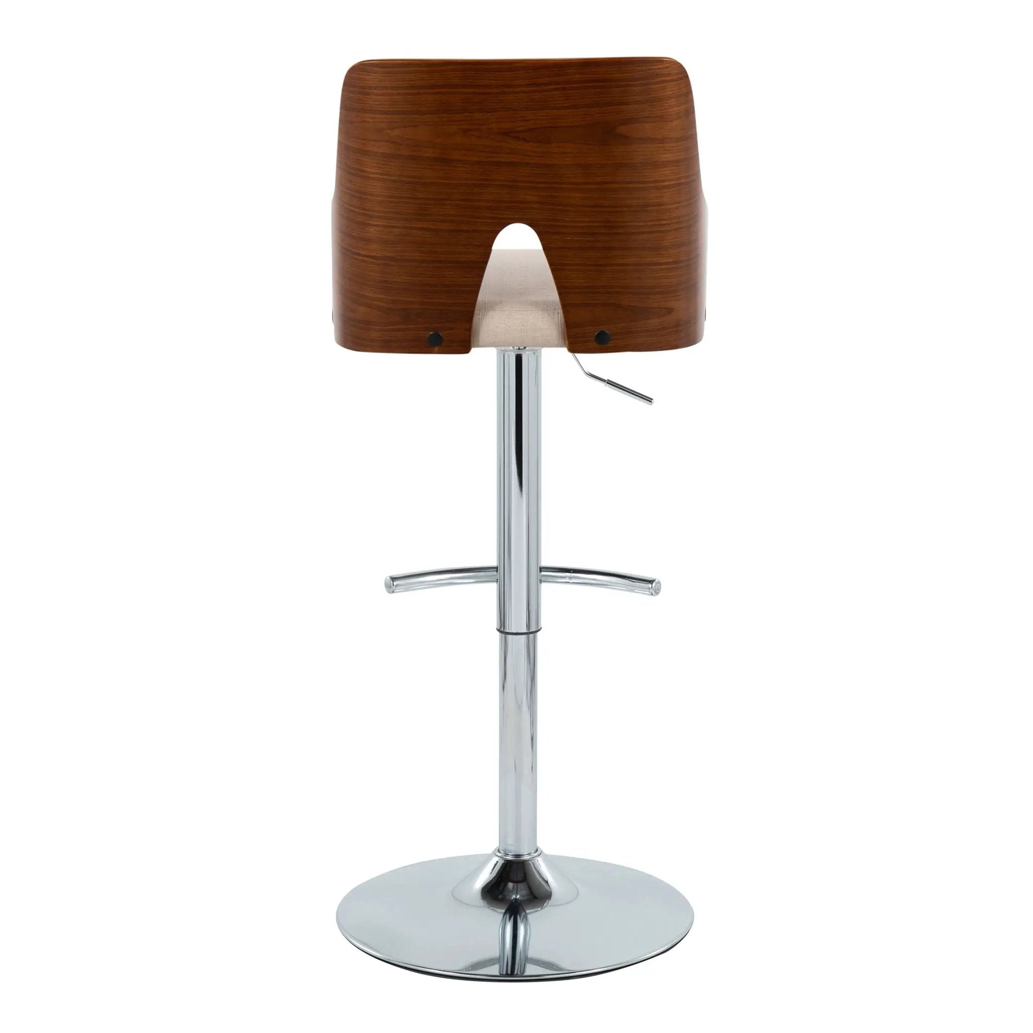 Ariana - Mid Century Modern Adjustable Barstool Stool With Swivel With Rounded T Footrest (Set of 2) by Unique Piece Furniture
