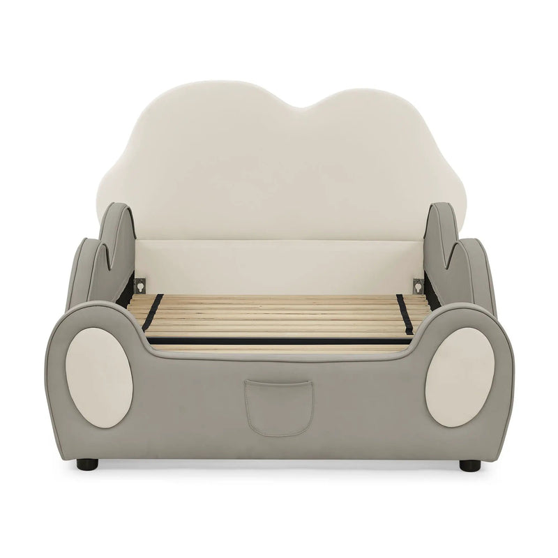 Cute Cloud Shape Bed With Guardrails Cartoon Design, Storage Pocket by Unique Piece Furniture