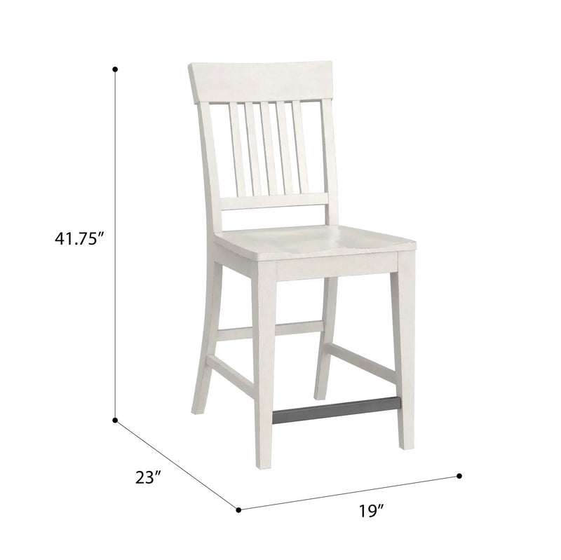 Slat Back Counter Stools (Set of 2) - White by Unique Piece Furniture
