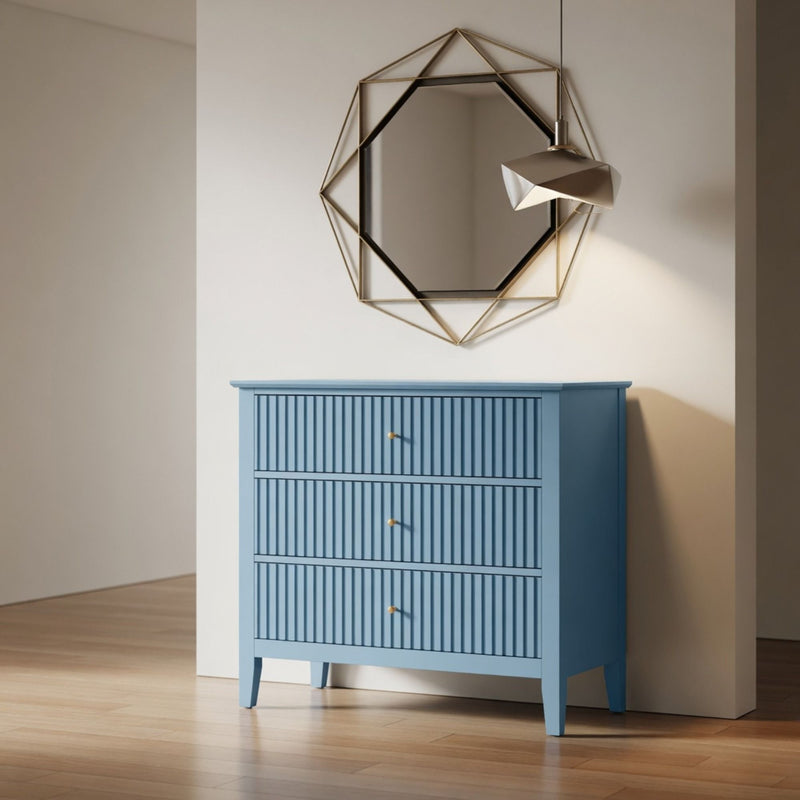 Fluted 3 Drawer Nightstand With Soft Close Slides by HouseOfZazla