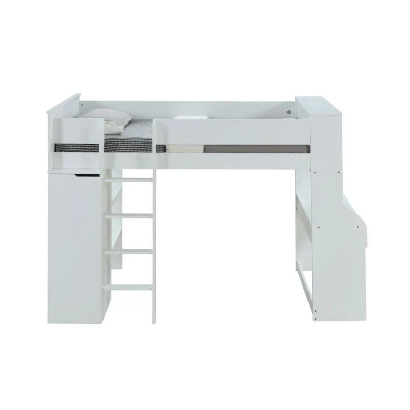 Ragna - Twin Loft Bed With Desk & Wardrobe - White by Unique Piece Furniture