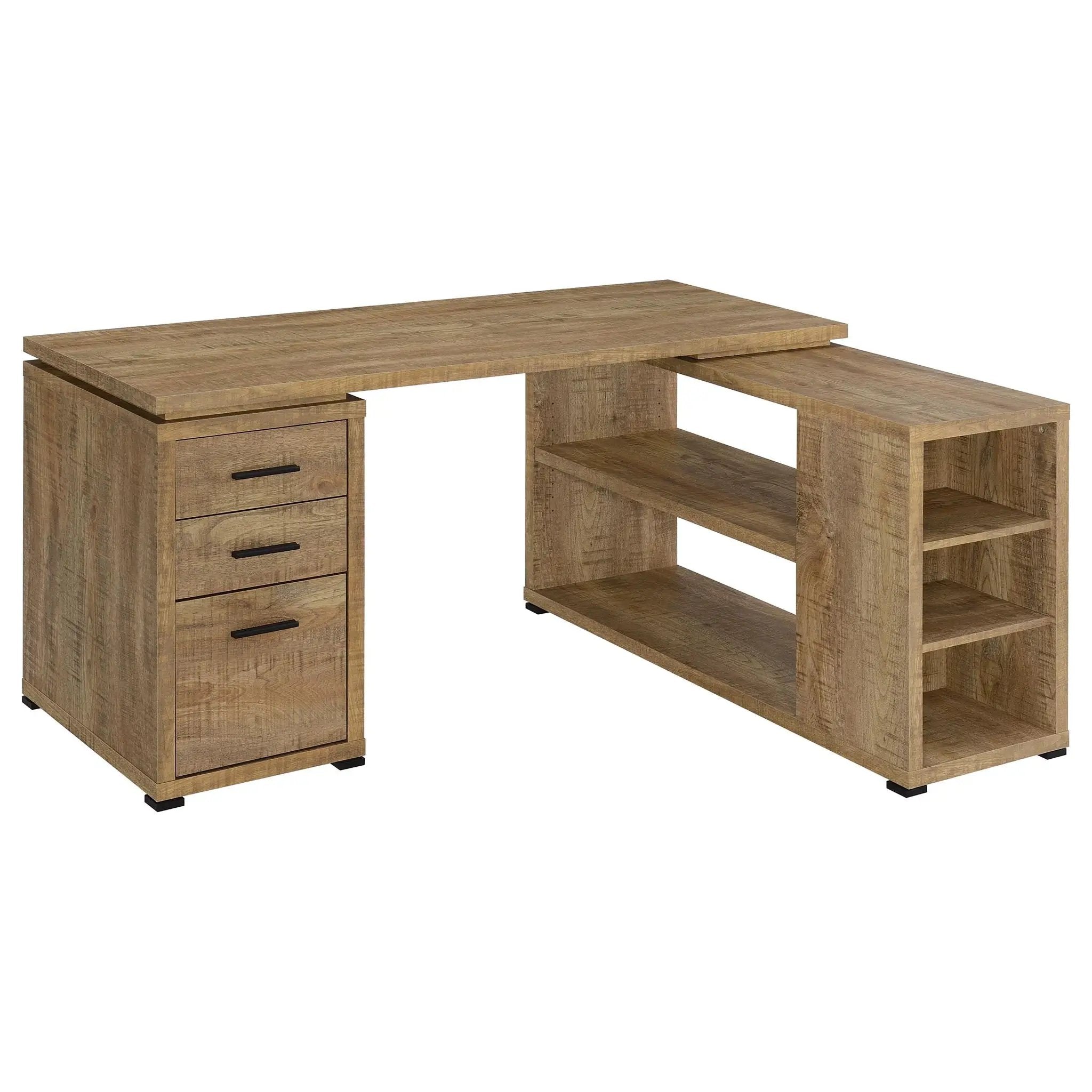 Yvette 60-inch 3-drawer L-Shape Computer Desk Mango by Unique Piece Furniture