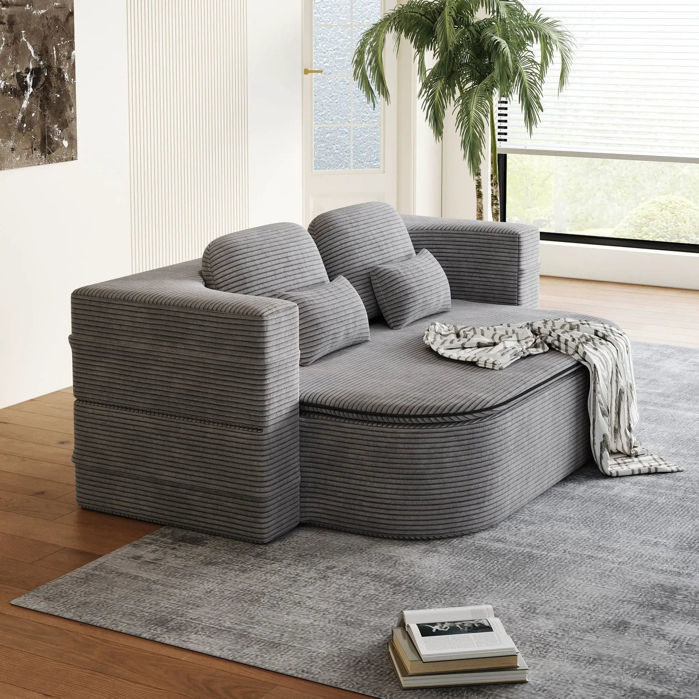 2 In 1 Foldable Sofa Bed With Multi Functional Blanket by HouseOfZazla