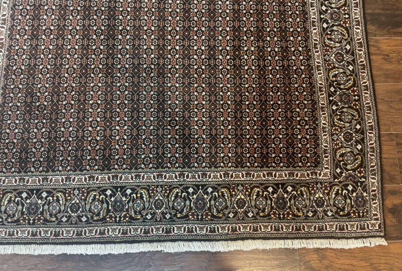 Persian Tabriz Rug 5x7, Black, Allover Pattern by Jewel Rugs