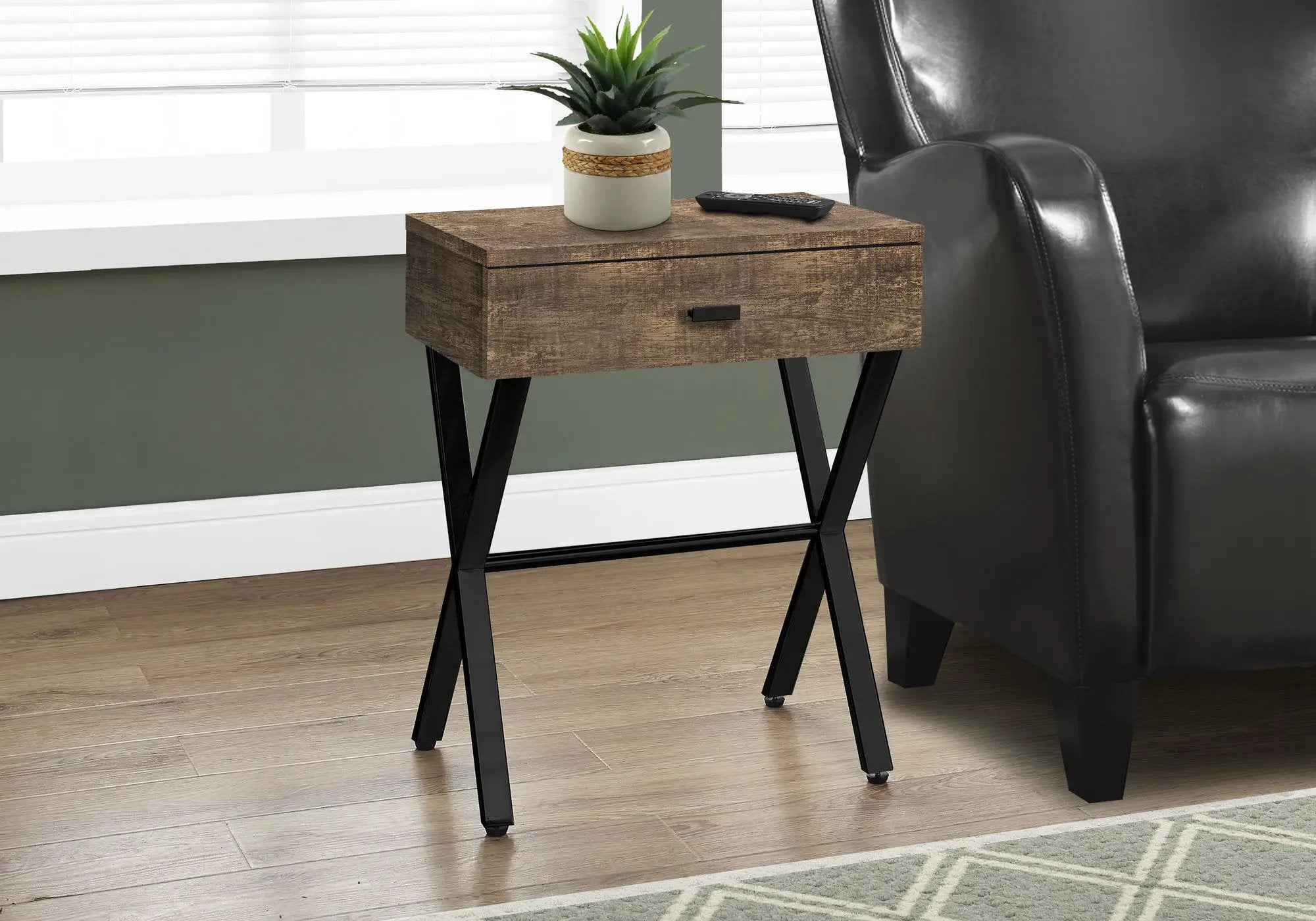 Accent Side X Table With Storage Drawer by HouseOfZazla