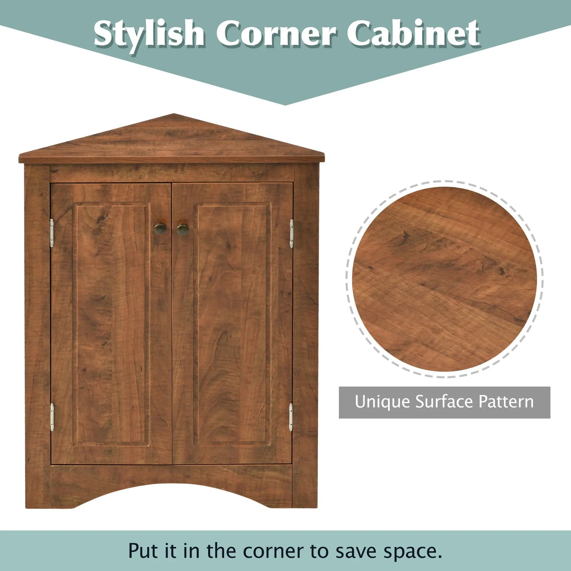 Triangle Bathroom Storage Cabinet With Adjustable Shelves, Freestanding Floor Cabinet For Home Kitchen by HouseOfZazla