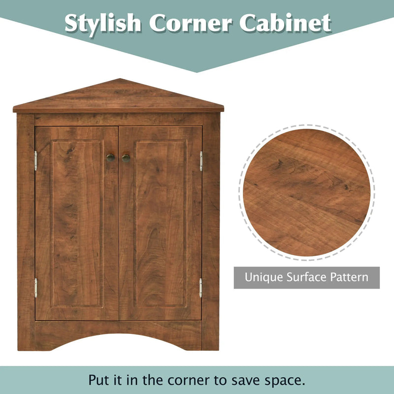 Triangle Bathroom Storage Cabinet With Adjustable Shelves, Freestanding Floor Cabinet For Home Kitchen by HouseOfZazla