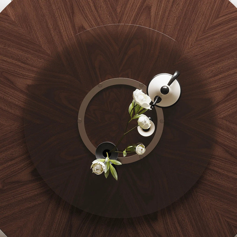 Round Dining Table With Lazy Susan For Living Room - Walnut by Unique Piece Furniture