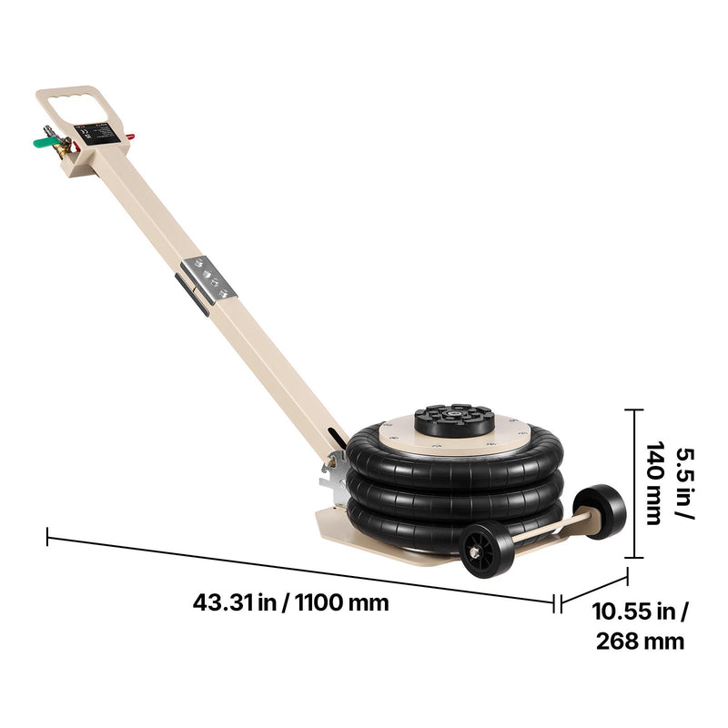 Air Jack 3 Ton Triple Bag Air Jack with Adjustable Handle by HouseOfZazla