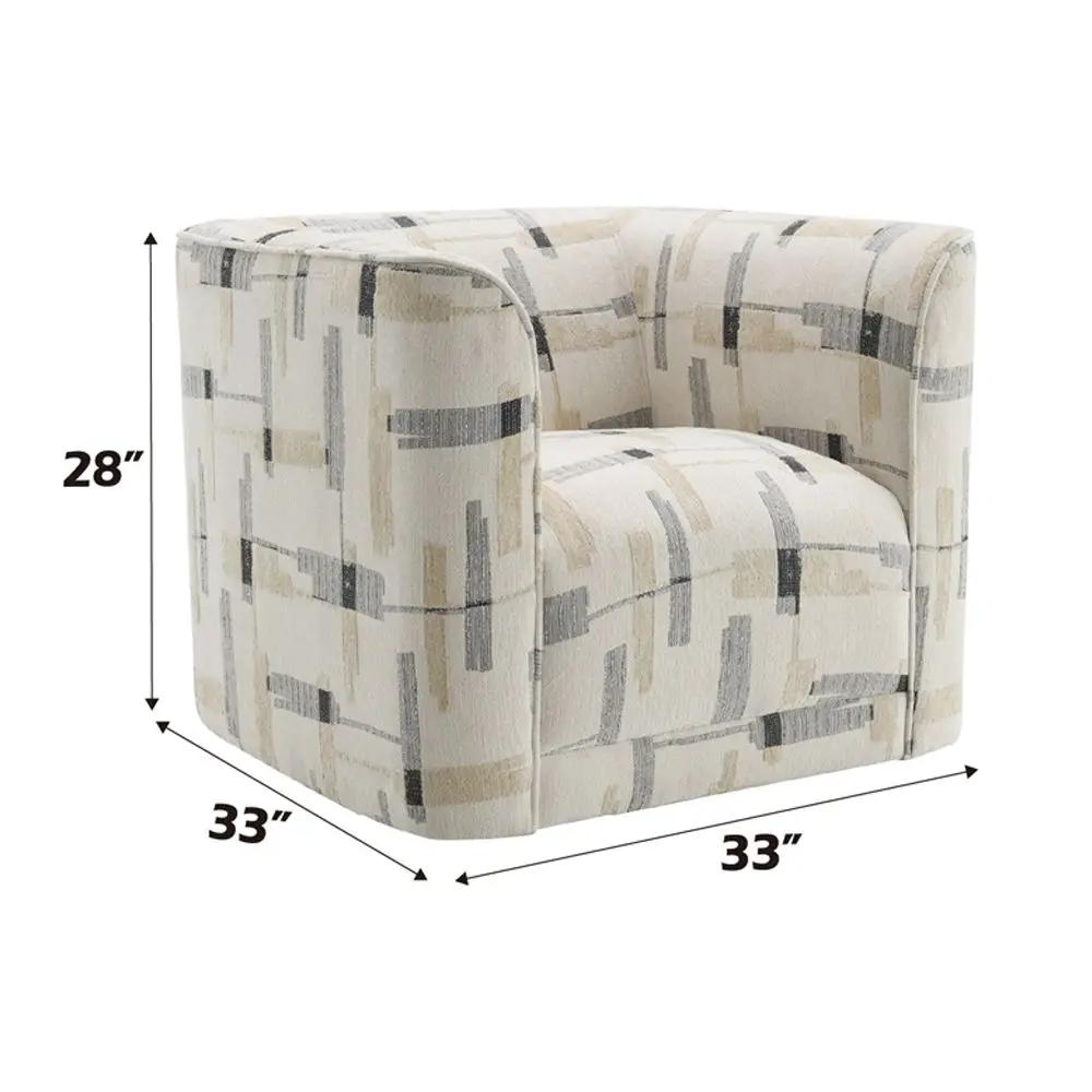 Darya - Chair With Swivel - Beige Pattern Fabric by Unique Piece Furniture