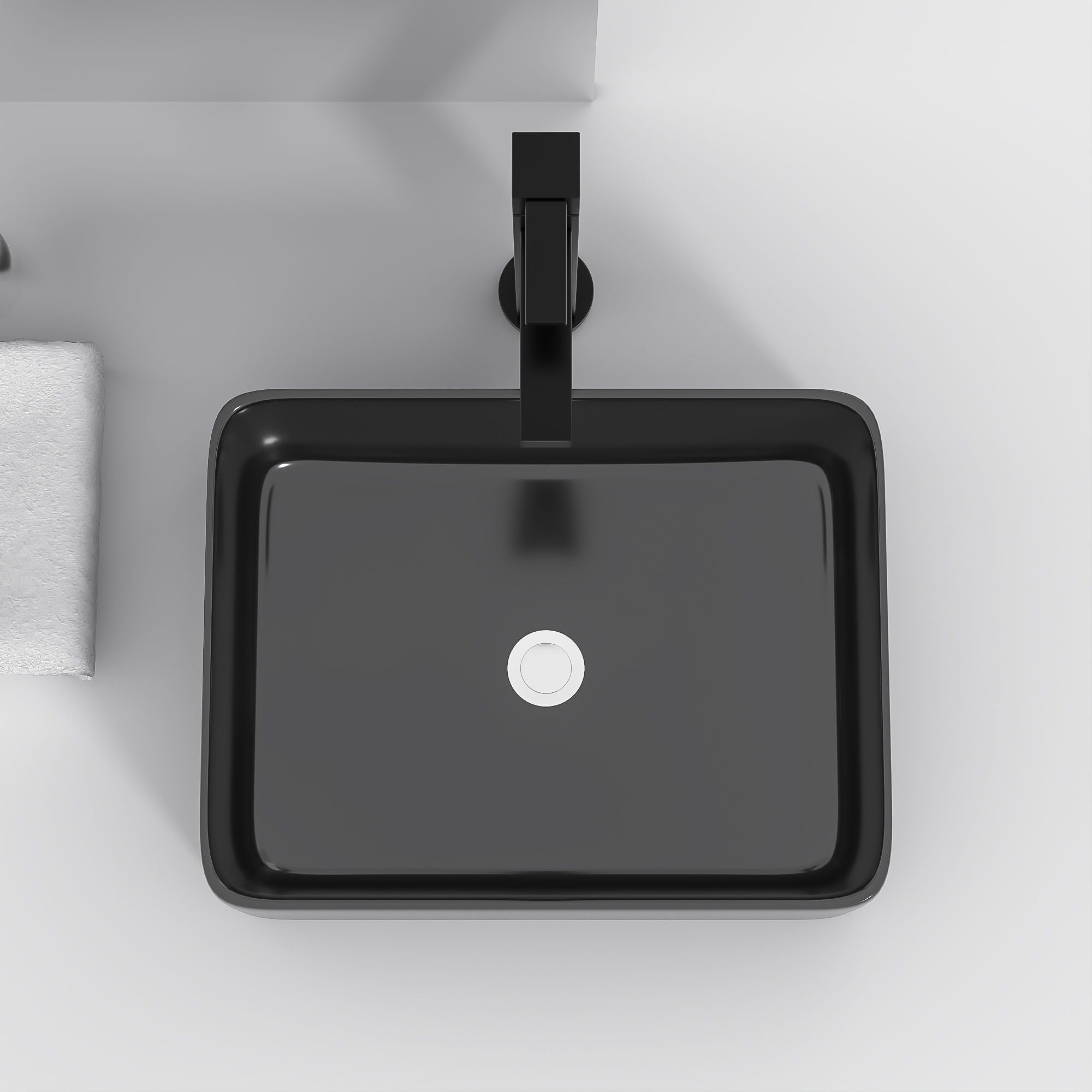 Modern European Design Ceramic Rectangular Vessel Bathroom Sink by HouseOfZazla