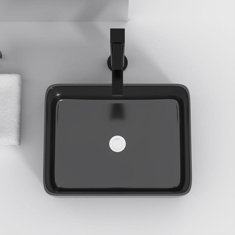 Modern European Design Ceramic Rectangular Vessel Bathroom Sink by HouseOfZazla