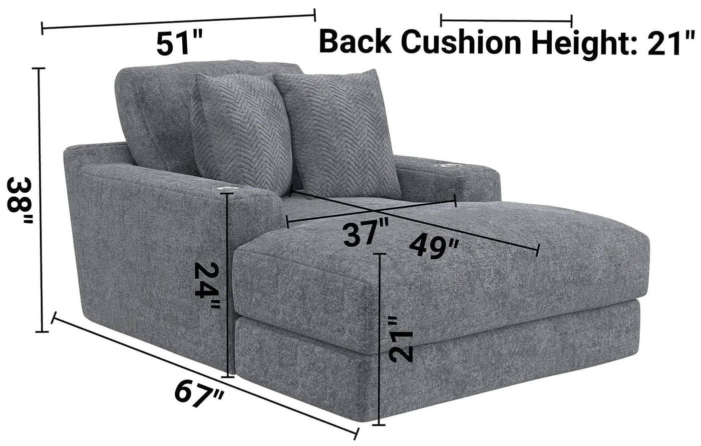Cozy - Chaise With USB by Unique Piece Furniture
