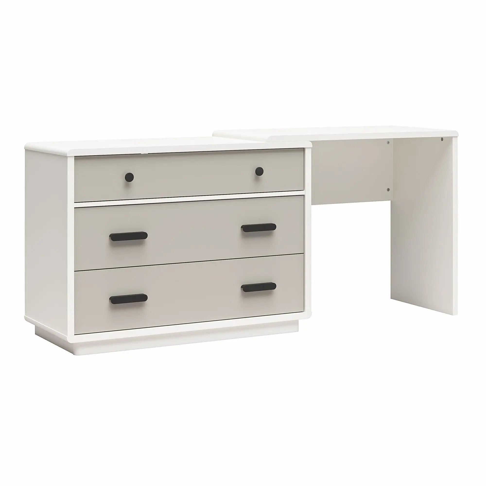 Valencia - 3 Drawer Dresser And Desk - Taupe by Unique Piece Furniture