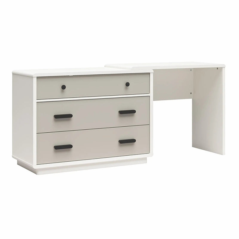 Valencia - 3 Drawer Dresser And Desk - Taupe by Unique Piece Furniture