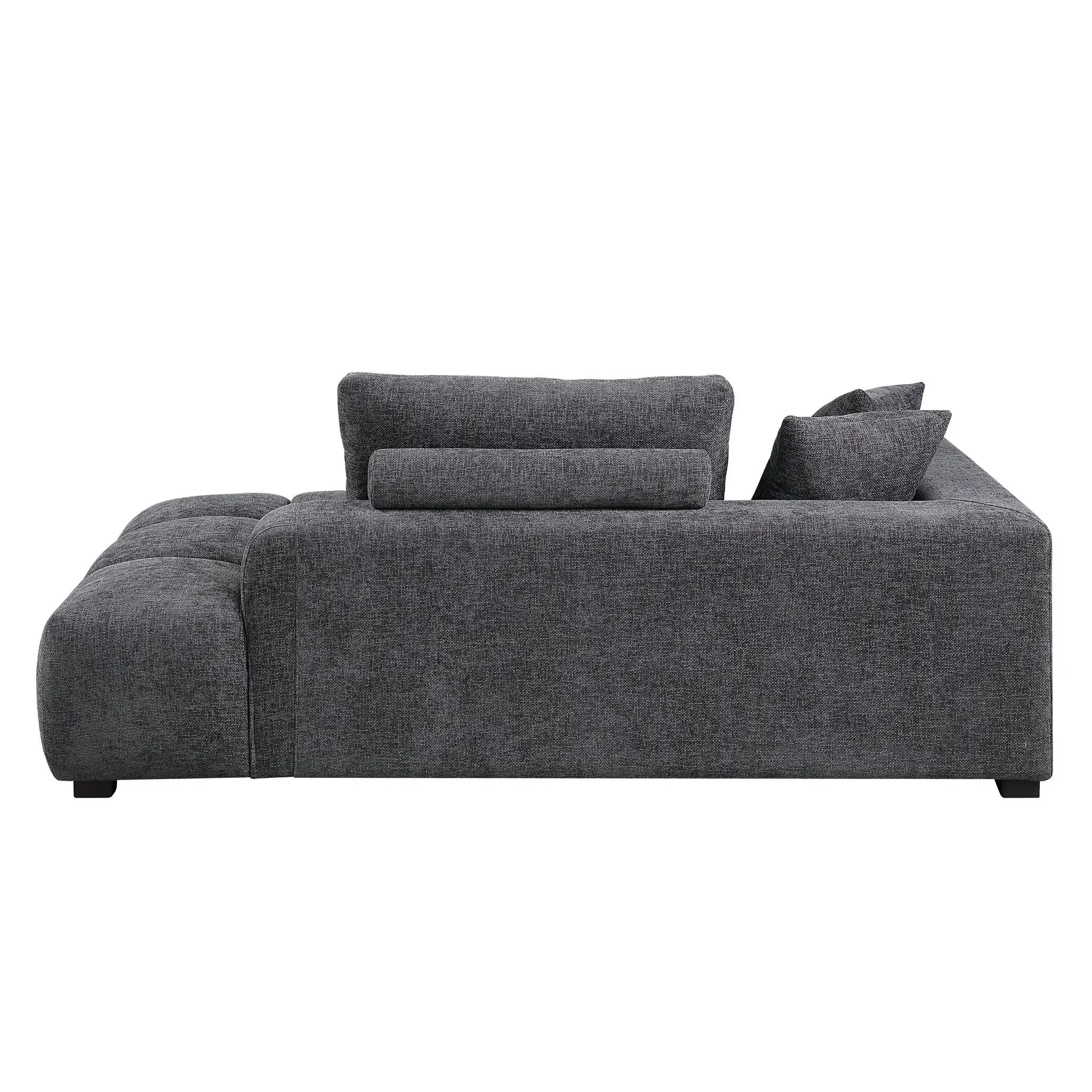 Chosen - Sectional Sofa With Toss Pillows With 2 Chaises With Ottoman - Gray by HouseOfZazla