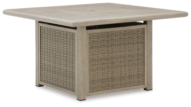 Cliff Trails - Square Fire Pit Table - Beige
