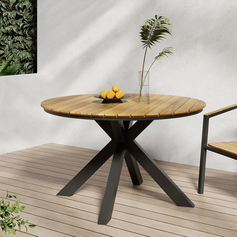 Outdoor Dining Table - Teak / Black by HouseOfZazla