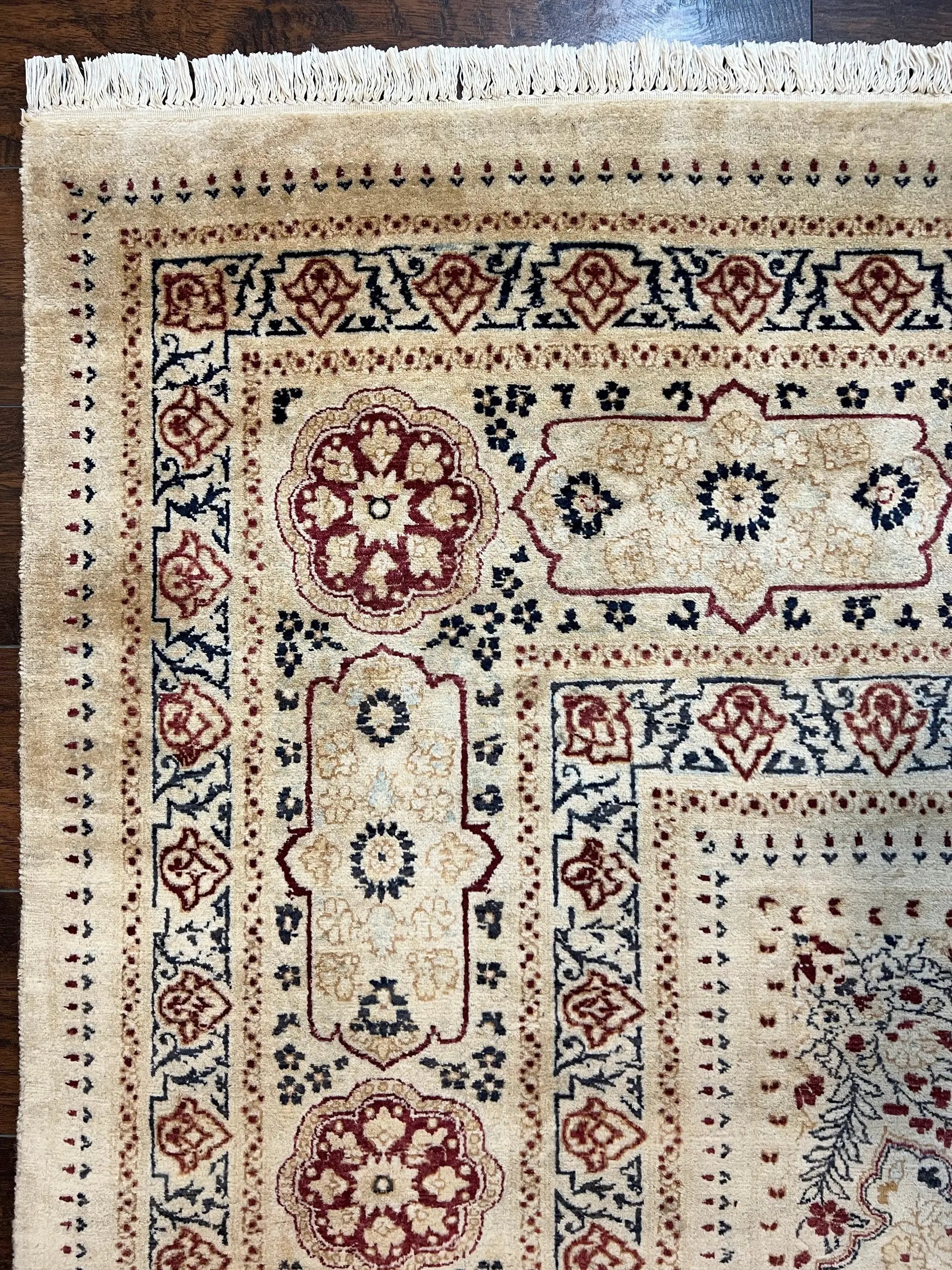 Pak Persian Rug 9x11, Very Fine Hand Knotted Oriental Carpet, Haji Jalili Design, Ivory/Cream, Wool Handmade Room Sized Rug 9 x 11 ft, Nice by Jewel Rugs
