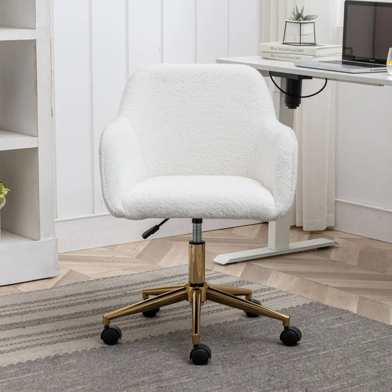 Modern Adjustable Height 360 Revolving Home Office Chair With Metal Legs And Universal Wheel For Indoor by Unique Piece Furniture