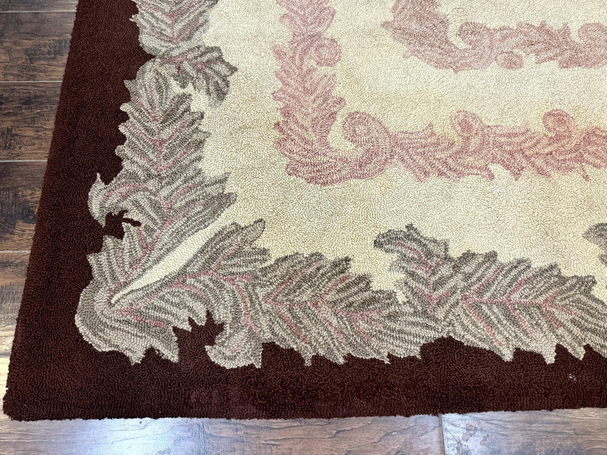 American Hand Hooked Rug 9x12, Vintage Aubusson Carpet, Wool by Jewel Rugs