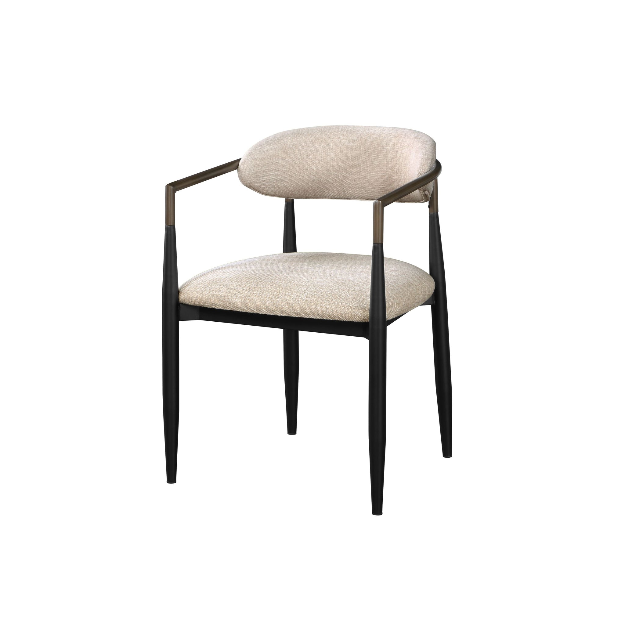 Set of 2 Beige and Black Armchair with Open Back by BLAKHOM