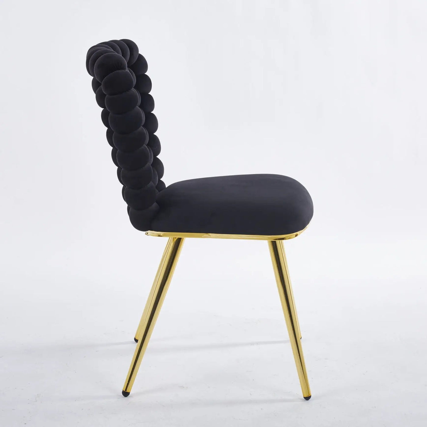 Modern Chair With Iron Tube Legs, Soft Cushions And Comfortable Backrest, Suitable For Dining Room, Living Room, Cafe, Hairball Back by HouseOfZazla