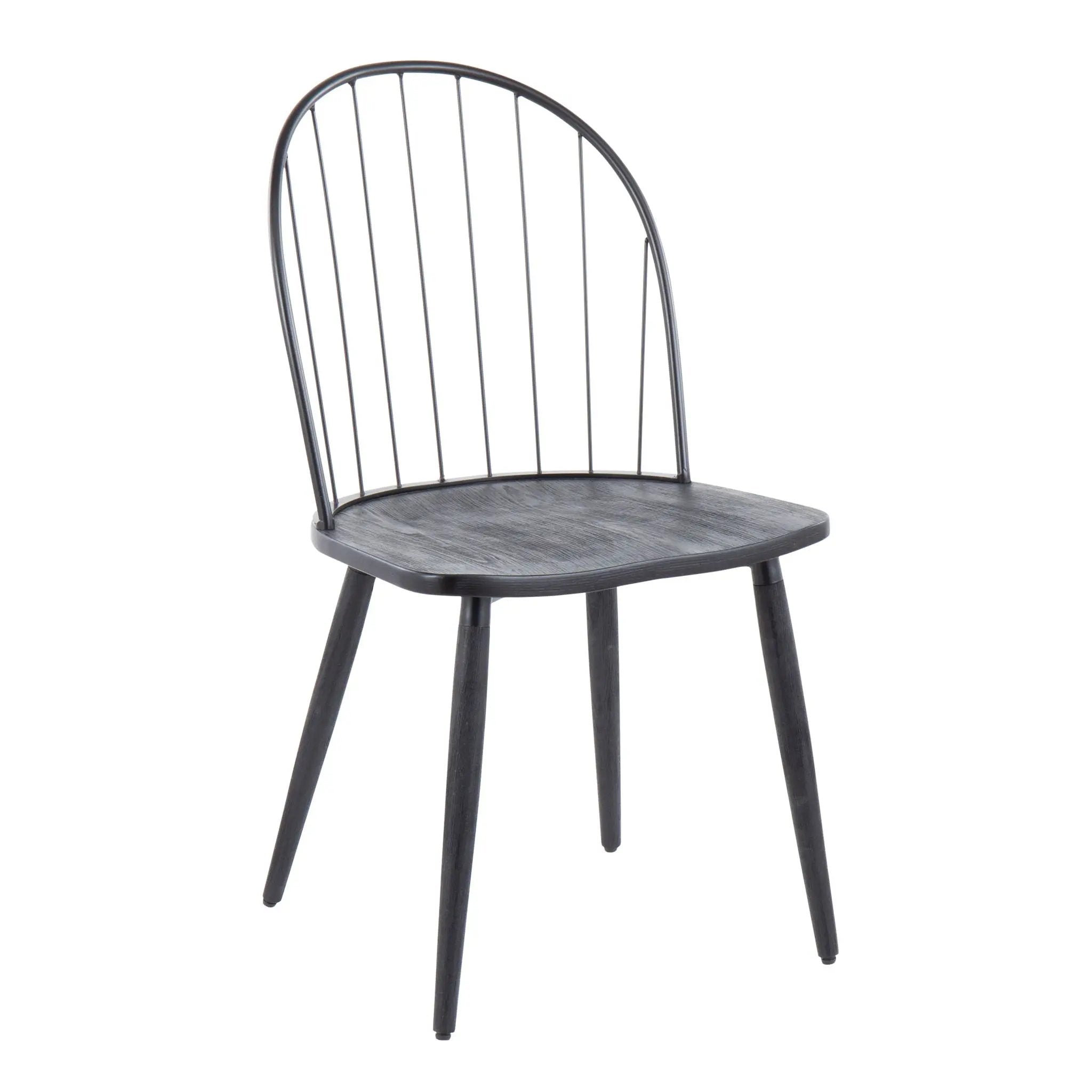 Riley - Industrial High Back Armless Chair (Set of 2) - Black by HouseOfZazla