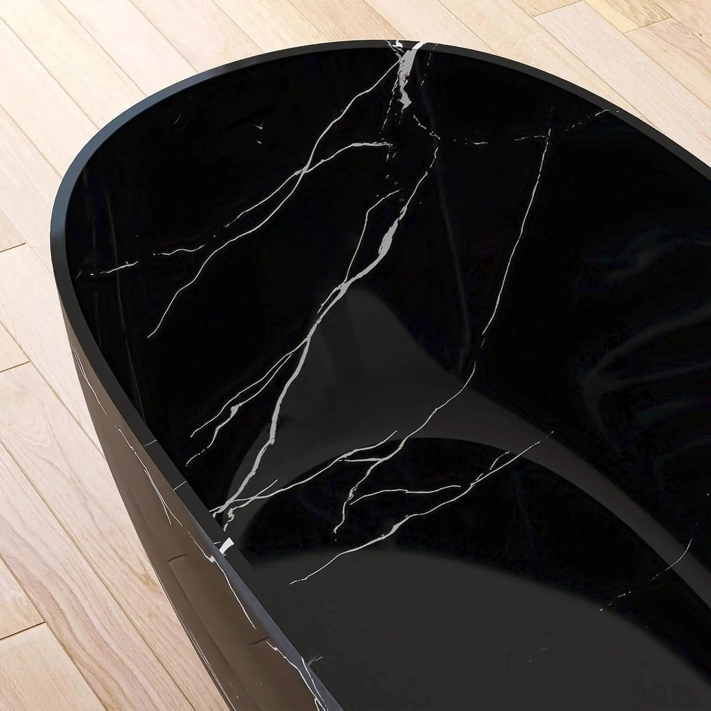 [63X29.5-Inch] Freestanding Modern Marble-Design Solid Surface Soaking Tub With Overflow (SAK11528) by SAKSBY WHOLESALE