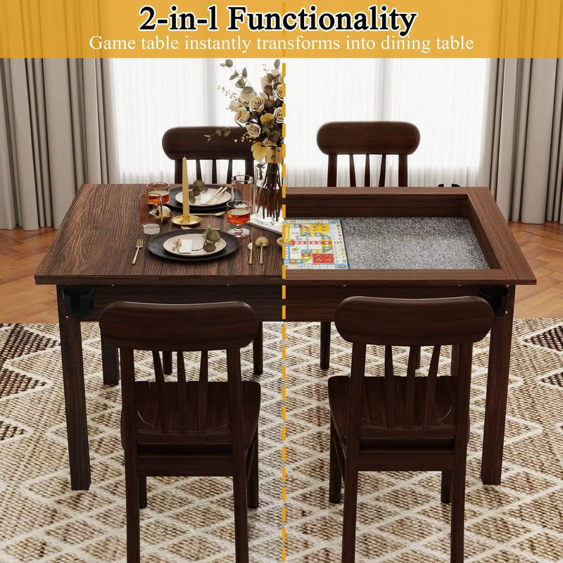 [63X40-Inch] Premium 2-In-1 Multifunctional Board Game Table For 4–6 Players (SAK84513) by SAKSBY WHOLESALE