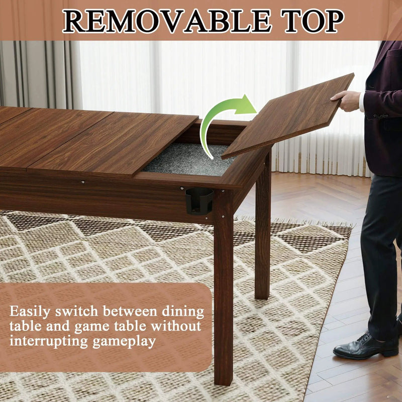 [63X40-Inch] Premium 2-In-1 Multifunctional Board Game Table For 4–6 Players (SAK84513) by SAKSBY WHOLESALE