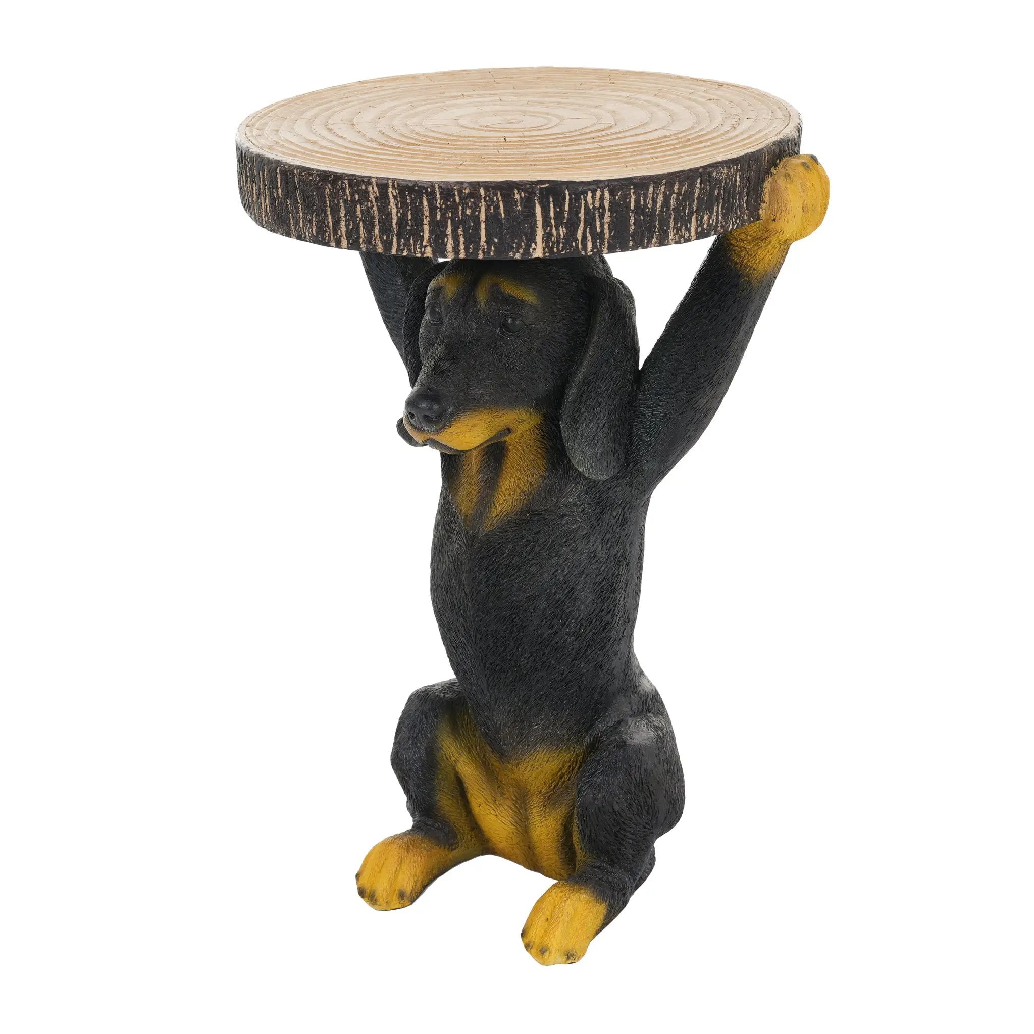 Whimsical Black Dog MGO Side Table by HouseOfZazla