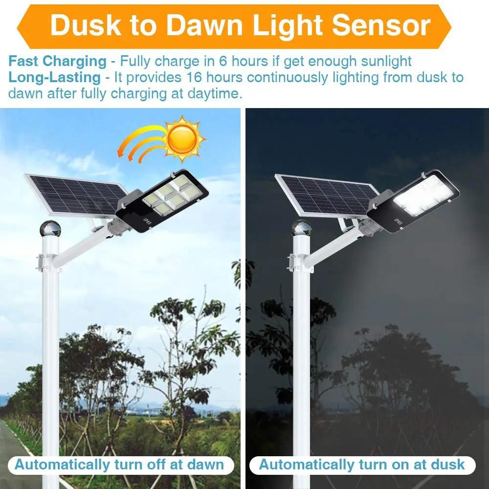 6400W Solar Street Light – 150,000 Lumens Commercial LED Parking Lot Light with Motion Sensor & Remote by Outdoor Solar Outlet