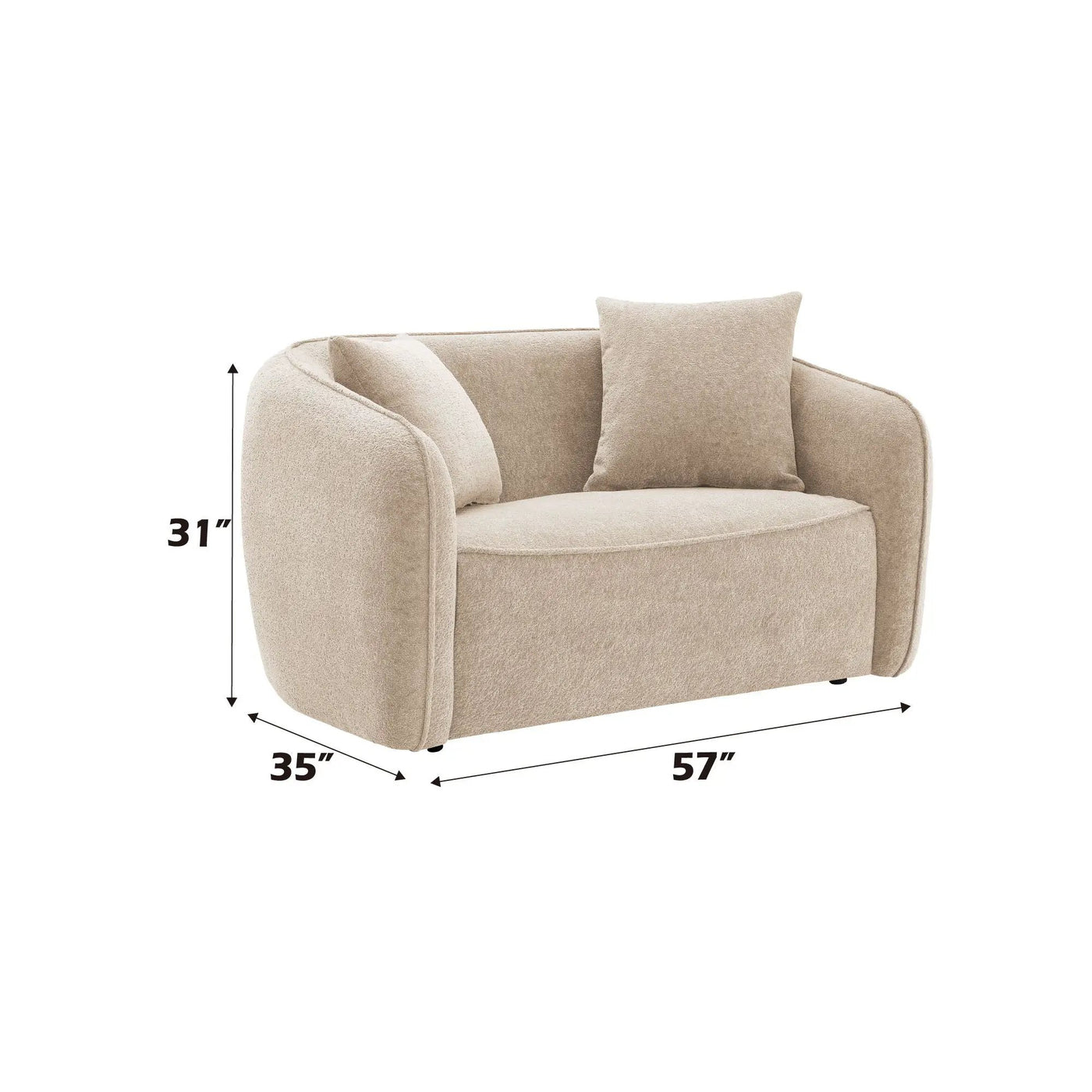 Keith - Loveseat With 2 Matching Color Toss Pillows by Unique Piece Furniture