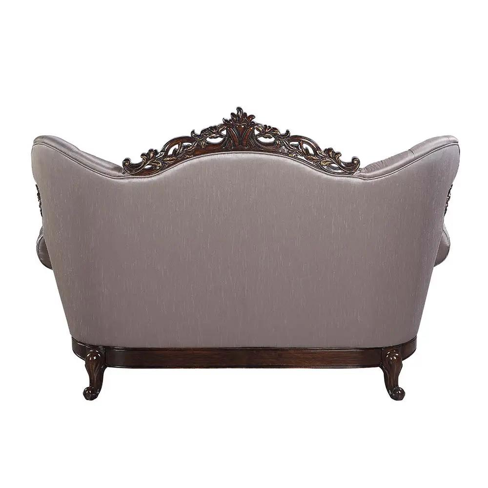 Benbek - Loveseat With 3 Pillows - Fabric & Antique Oak by Unique Piece Furniture
