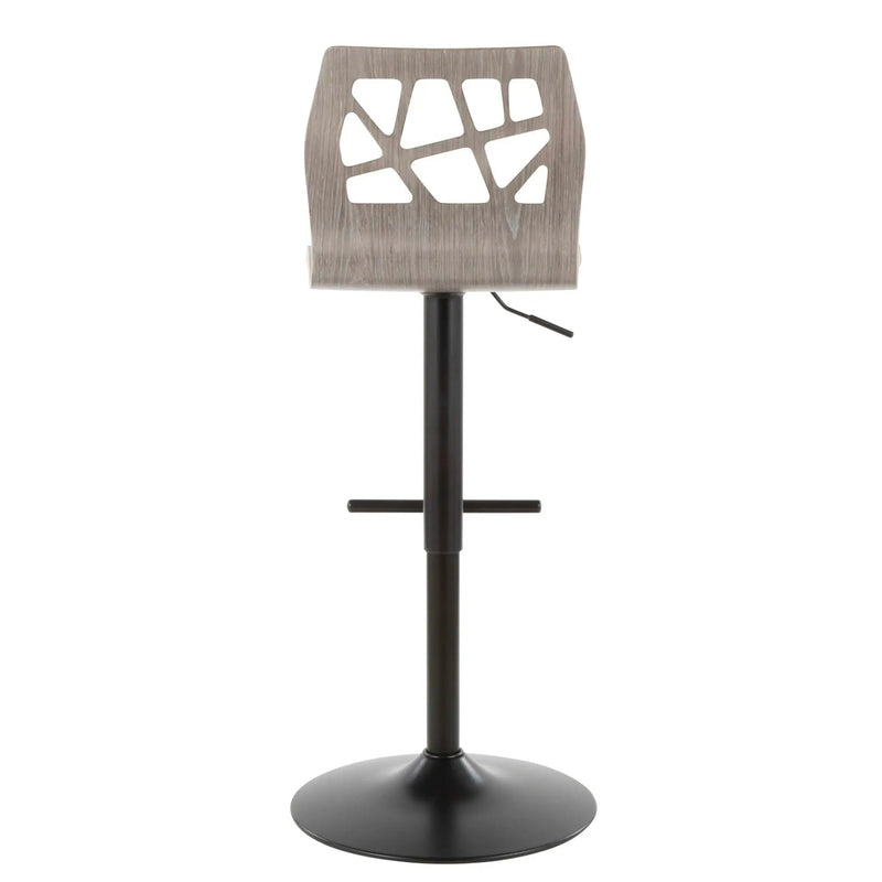 Folia - Mid Century Modern Adjustable Barstool With Swivel With Straight T Footrest (Set of 3) by Unique Piece Furniture