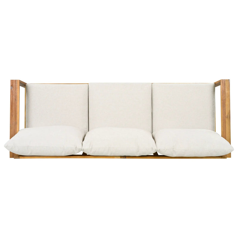 Outdoor 4pcs Acacia Sectional Patio Sofa Set by HouseOfZazla