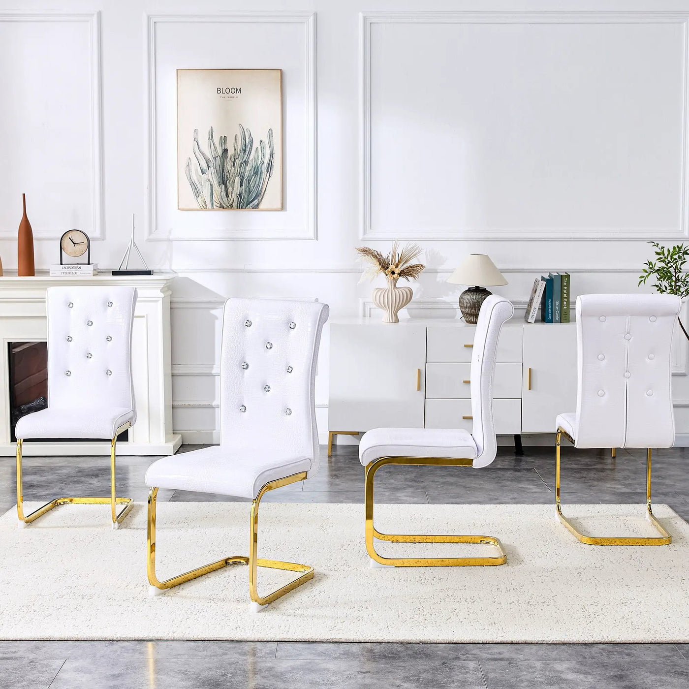Elegant Design Alligator Skin Upholstered Dining Chairs by HouseOfZazla