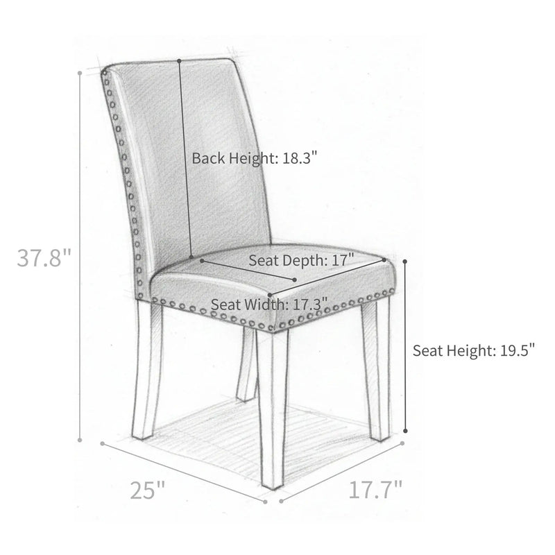 Upholstered Dining Chair With High Back Design (Set of 2)