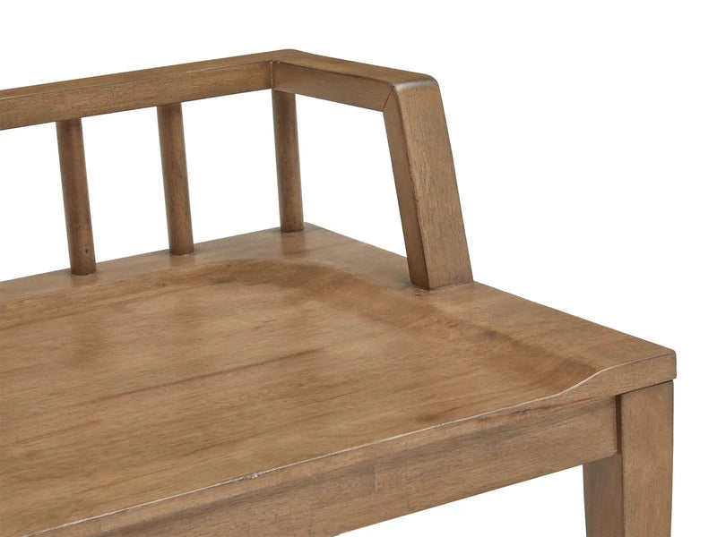 Lindon - Arm Bench With Low Back - Light Brown by Unique Piece Furniture