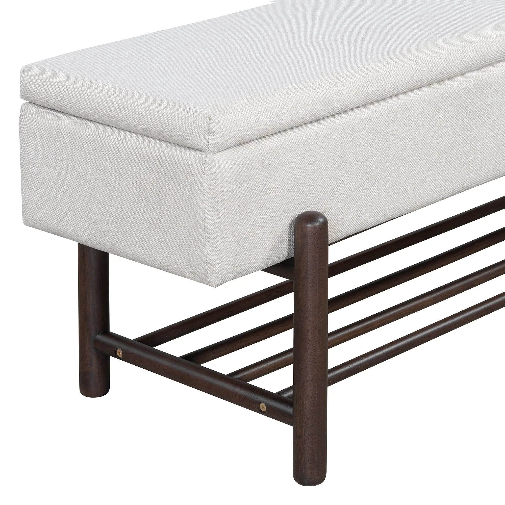 TREXM Farmhouse Upholstered Storage Bench with Hidden Compartment - Espresso by HouseOfZazla