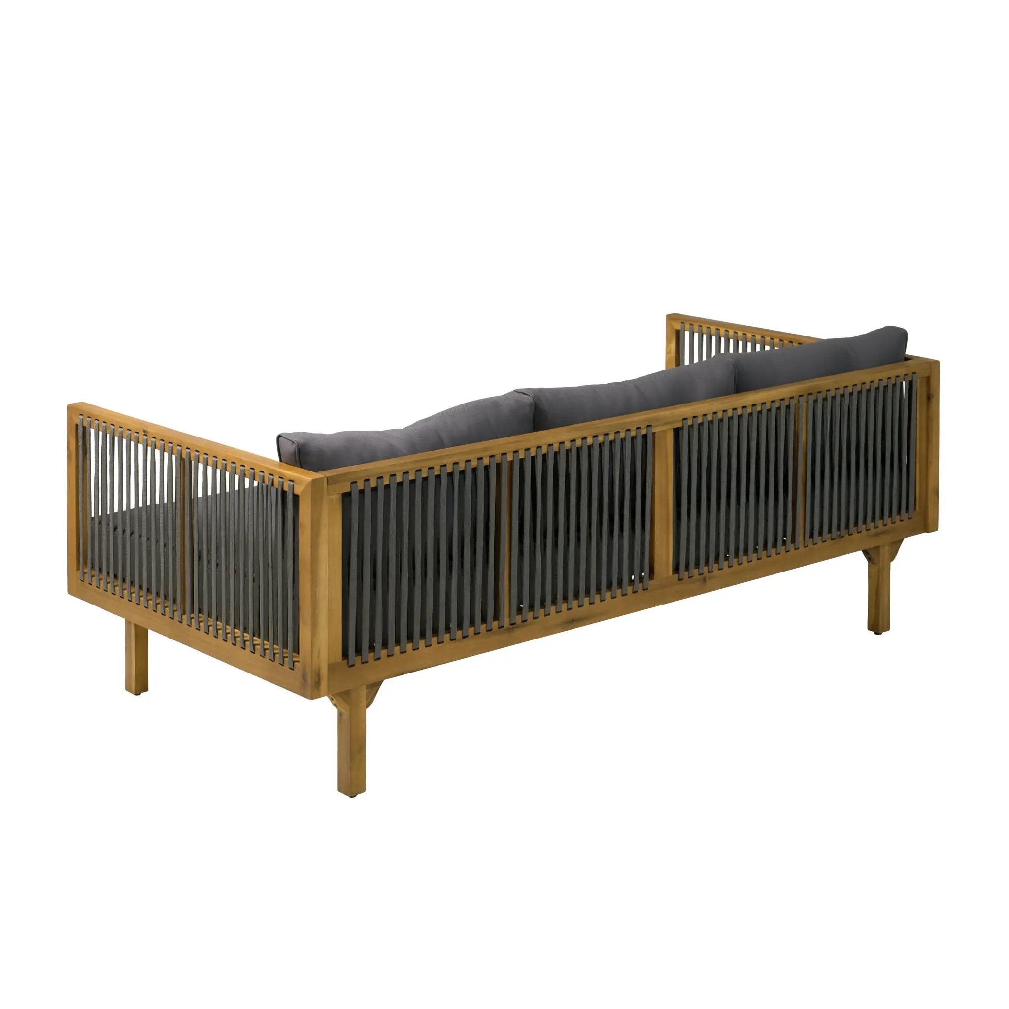2-Piece Outdoor Patio Set: Sofa with Dark Grey Cushions by HouseOfZazla