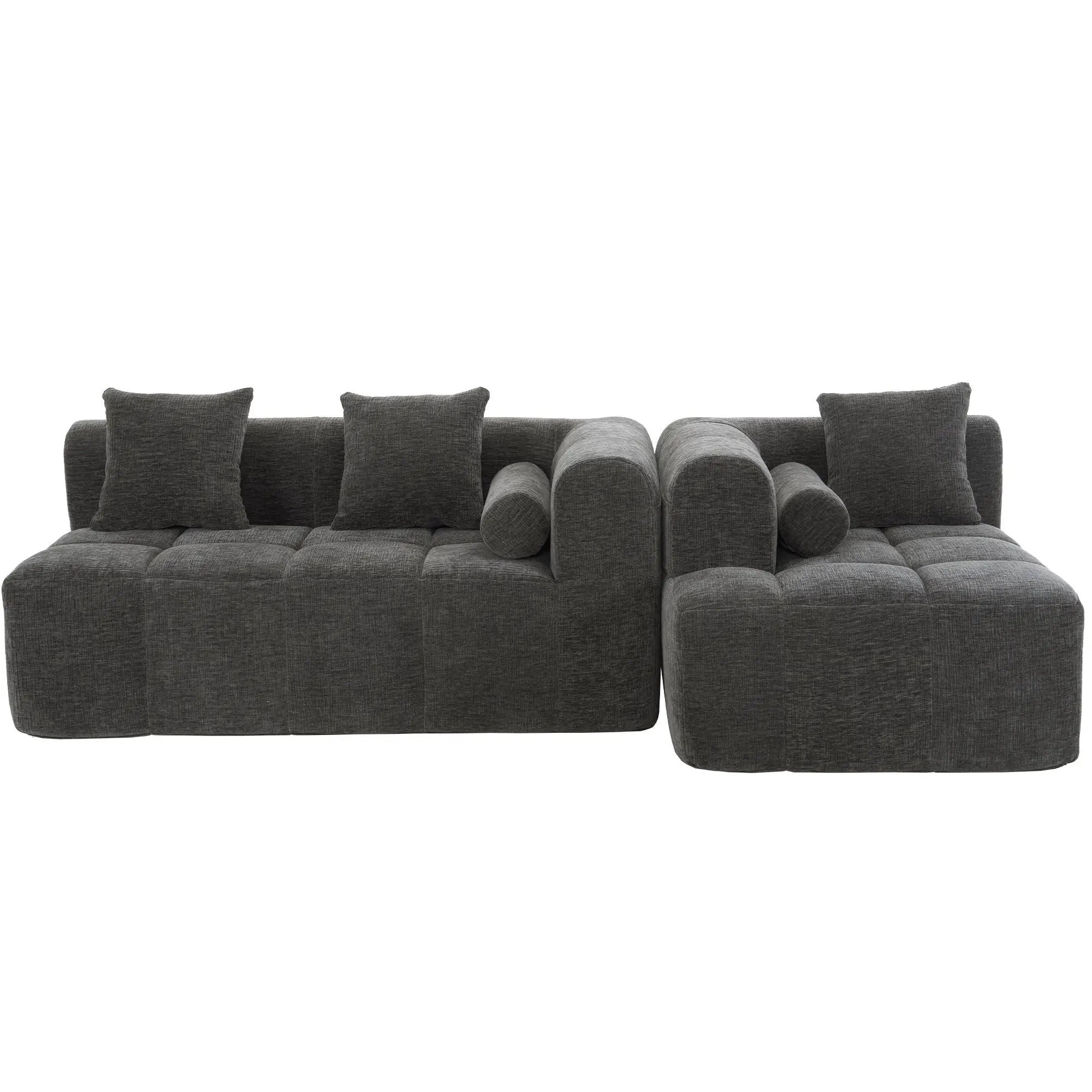 Sectional Free Combined Sofa With 2 Side Pockets by HouseOfZazla